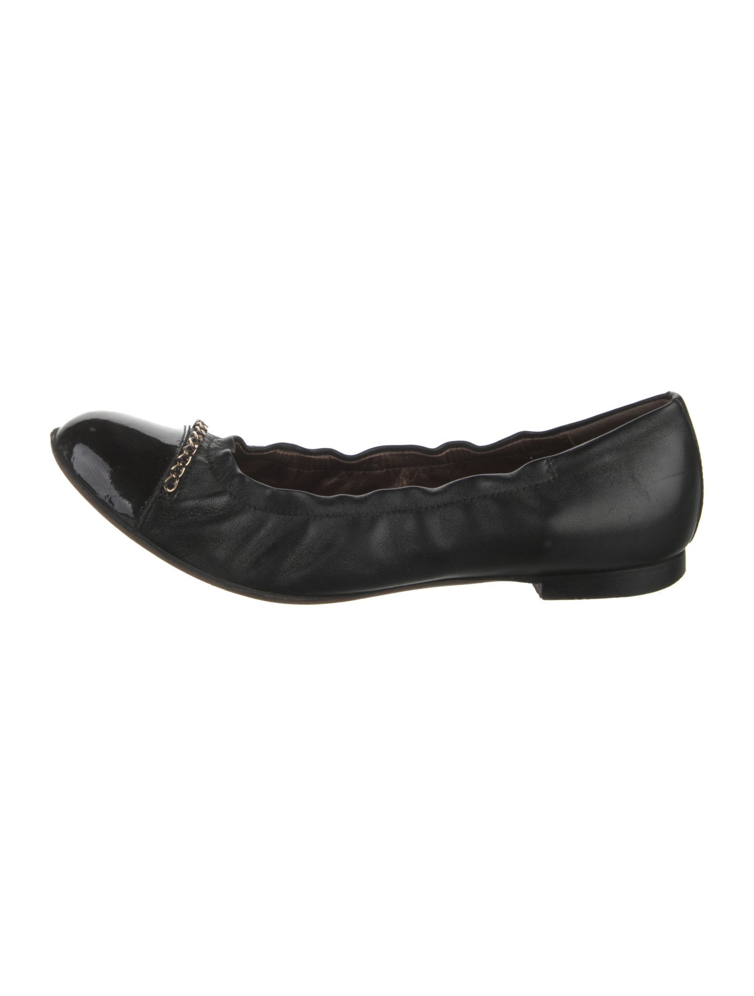 AGL Leather Chain-Link Accents Ballet Flats
